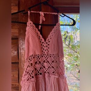 NWT Crochet Halter Top women’s maxi dress size small